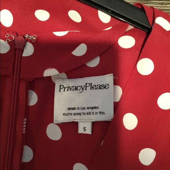 Privacy Please red and white polka dot romper - Picture 4 of 5